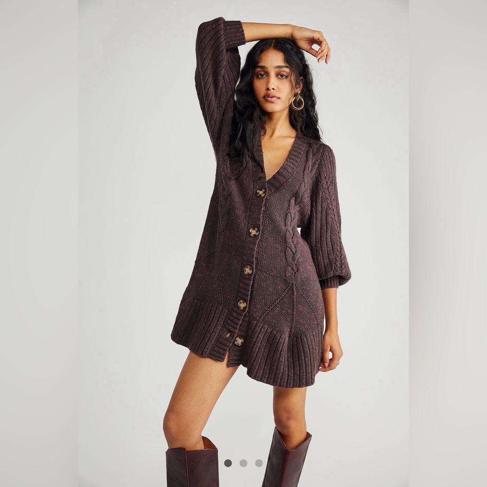 Free People Penelope Cardigan Sweater Mini Dress Small
